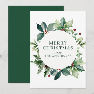 Elegante Weihnachtsgrün Feiertagskarte