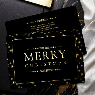 Elegante Weihnachtsgrüße Business Goldfolie Folien Feiertagskarte