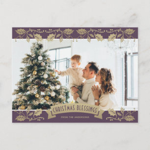 Elegante Weihnachtsgrüße Christliches Foto Feiertagspostkarte