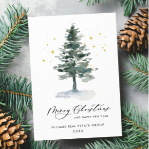 Elegante Weihnachtsgrüße der Firma Tannenbaum Feiertagskarte