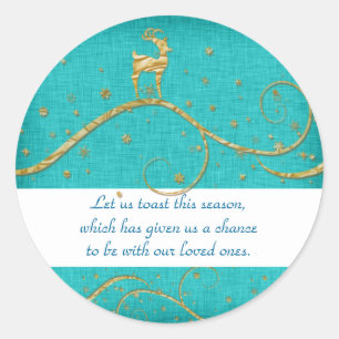 Elegante Weihnachtsgrüße für die Rentiere Runder Aufkleber