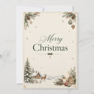 Elegante Weihnachtsgrüße, klassisches Kobalt-Desig Karte