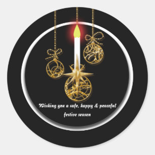 Elegante Weihnachtsgrüße Runder Aufkleber