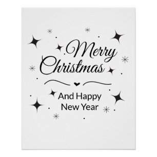 Elegante Weihnachtsgrüße und ein glückliches neues Poster