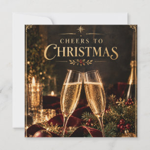 Elegante Weihnachtsgrüße zum Weihnachtschampagner Karte