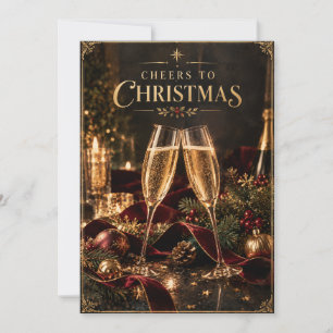 Elegante Weihnachtsgrüße zum Weihnachtschampagner Karte