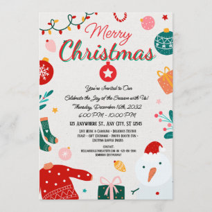 Elegante Weihnachtsgrußkarte Einladung