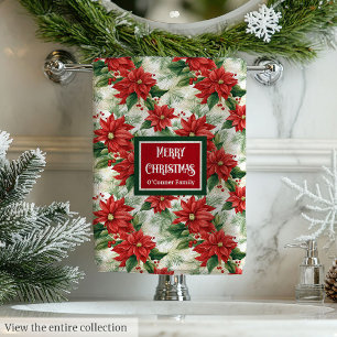 Elegante Weihnachtshandtücher Rot Grün Florales De Badhandtuch Set