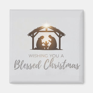 Elegante Weihnachtskarte der Krippe Magnet