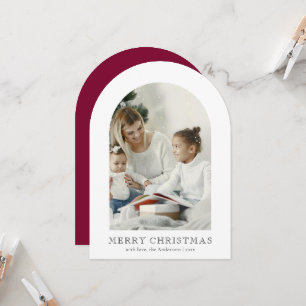 Elegante Weihnachtskarte mit Architekturmotiv und Einladung