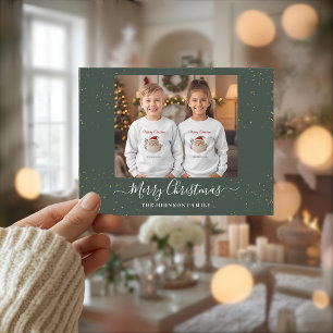 Elegante Weihnachtskarte mit einem einzelnen Foto Feiertagspostkarte