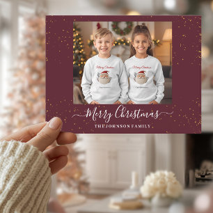 Elegante Weihnachtskarte mit einem einzelnen Foto Feiertagspostkarte