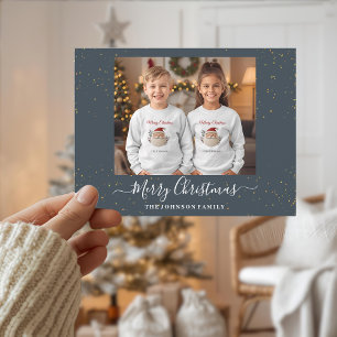 Elegante Weihnachtskarte mit einem einzelnen Foto Feiertagspostkarte