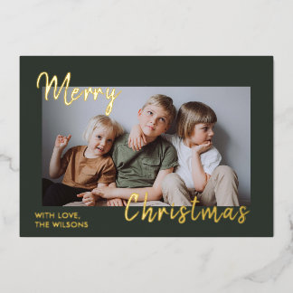 Elegante Weihnachtskarte mit Goldfolie Folien Feiertagskarte