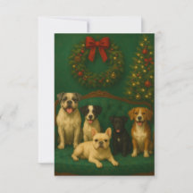 Elegante Weihnachtskarte mit Hundeporträt für die 