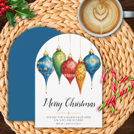 Elegante Weihnachtskarte mit Ornamenten Einladung