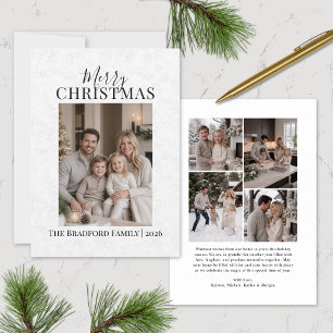 Elegante Weihnachtskarte mit Schneemotiv für Famil Feiertagskarte