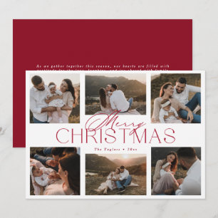 Elegante Weihnachtskarte mit sechs Fotos Feiertagskarte