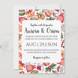 elegante Weihnachtskarten Einladung