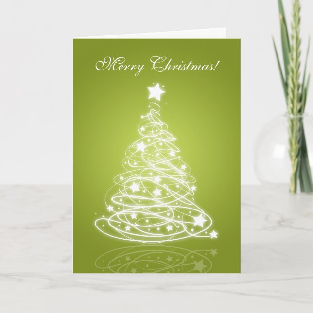 Elegante Weihnachtskarten Modern Tree Green Feiertagskarte (Vorderseite)