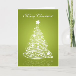 Elegante Weihnachtskarten Modern Tree Green Feiertagskarte