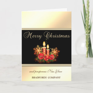 Elegante Weihnachtskerzen,Bälle Firma Feiertagskarte
