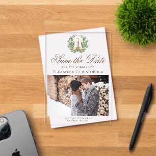 Elegante Weihnachtskerzen-Foto Save-the-Date-Karte Acryleinladungen