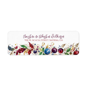 Elegante Weihnachtskranz-Rücksendeadresse