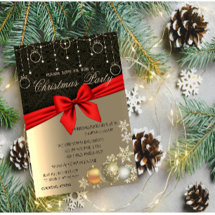 Elegante Weihnachtskugeln, Firmenweihnachtsfeier Einladung