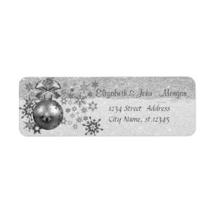Elegante Weihnachtskugeln, Schneeflocken, Glitter