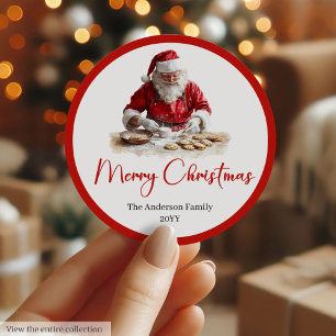 Elegante Weihnachtsmann-Geschenk-Etiketten-Sticker Runder Aufkleber