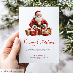 Elegante Weihnachtsmann-Minimalist-Moderne-Weihnac Feiertagskarte