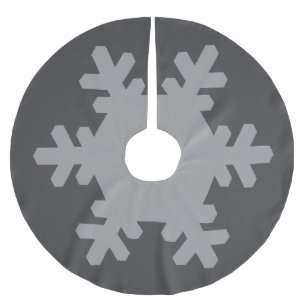 Elegante Weihnachtsmuster mit Schneeflocken in Gra Polyester Weihnachtsbaumdecke