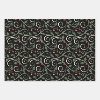 Elegante Weihnachtsnacht – Luxus-Geschenkpapier-Se Geschenkpapier Set