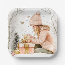 Elegante Weihnachtspapierteller