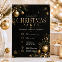 Elegante WEIHNACHTSPARTY Schwarze Gold Glitter Ste