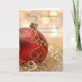Elegante Weihnachtsrote Ball Firma Feiertagskarte