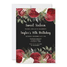 Elegante Weihnachtsrote Blumen Sweet Sixteen
