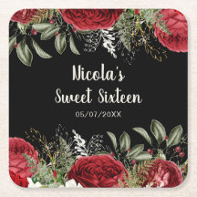 Elegante Weihnachtsrote Blumen Sweet Sixteen