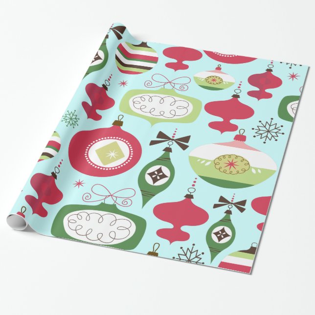 Elegante Weihnachtsschmuck im Art-Deko-Stil Geschenkpapier (Ungerollt)