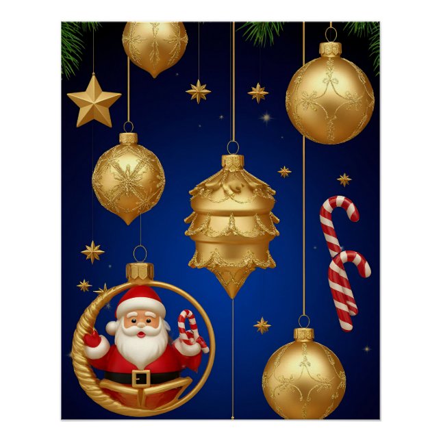 Elegante Weihnachtsschmuck Poster (Vorderseite)