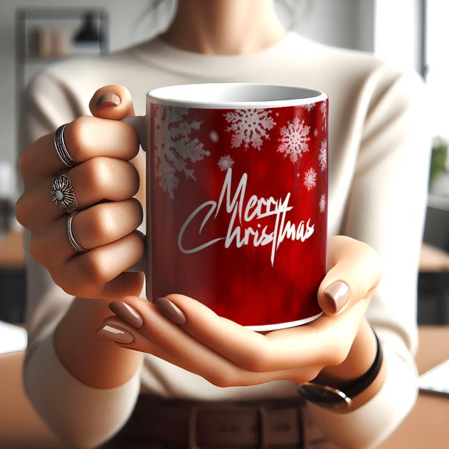 Elegante Weihnachtsschneeflocken rote COFFEE TASSE (Von Creator hochgeladen)