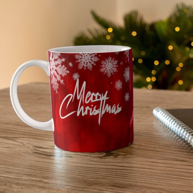 Elegante Weihnachtsschneeflocken rote COFFEE TASSE (Von Creator hochgeladen)