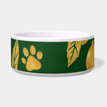 Elegante Weihnachtsschüssel für Hunde – Gold & Grü