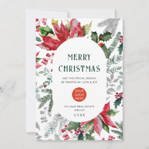 Elegante Weihnachtsstern-Weihnachts-Mistelgruß Feiertagskarte