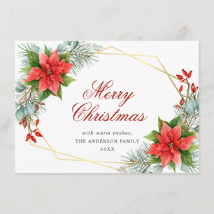 Elegante Weihnachtsstern-Weihnachts-Mistelgruß Feiertagskarte