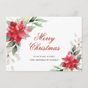 Elegante Weihnachtsstern-Weihnachts-Mistelgruß Feiertagskarte