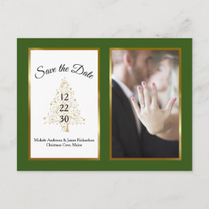 Elegante Weihnachtsszeiten speichern das Date-Foto Ankündigungspostkarte