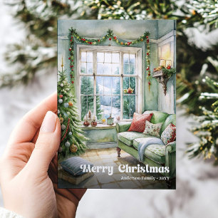 Elegante Weihnachtsszene Karte traditionelle Feier
