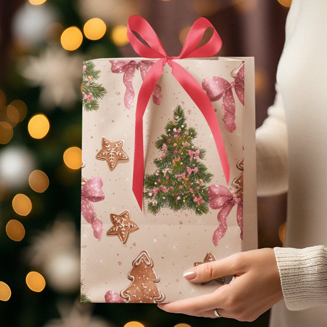 Elegante Weihnachtstüte mit Muster Mittlere Geschenktüte (Von Creator hochgeladen)